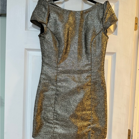 Gold Mini Backless Dress Size 4 - Picture 4 of 6